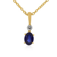 Collier en argent et Saphir bleu de Madagascar