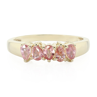 Bague en or et Saphir Padparadscha non chauffé