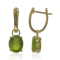 Boucles d'oreilles en or et Opale verte du Brésil (Tenner Diniz)