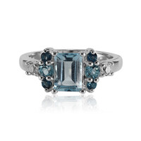 Bague en argent et Topaze bleu ciel