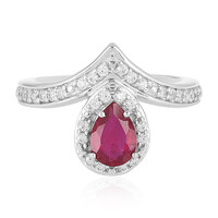 Bague en argent et Rubis de Madagascar