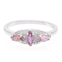 Bague en argent et Saphir pourpre de Ceylan non chauffé