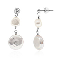 Boucles d'oreilles en argent et Perle de culture d'eau douce