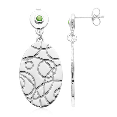 Boucles d'oreilles en argent et Grenat Tsavorite