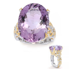 Bague en argent et Améthyste Rose de France (Gems en Vogue)