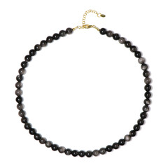 Collier en argent et Obsidienne argentée