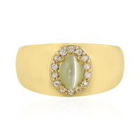 Bague en argent et Chrysobéryl œil-de-chat