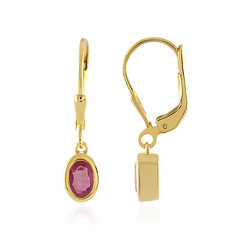 Boucles d'oreilles en argent et Saphir rose de Madagascar