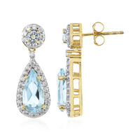 Boucles d'oreilles en argent et Topaze bleu ciel