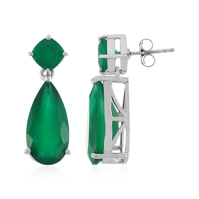 Boucles d'oreilles en argent et Onyx vert
