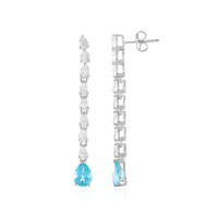 Boucles d'oreilles en argent et Topaze Paraiba