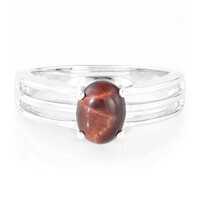 Bague pour homme en argent et Œil-de-tigre rouge