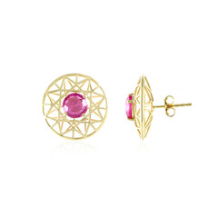 Boucles d'oreilles en or et Saphir rose de Madagascar (Ornaments by de Melo)