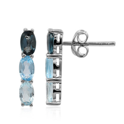 Boucles d'oreilles en argent et Topaze bleu de Londres