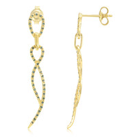 Boucles d'oreilles en argent et Diamant fantaisie