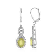 Boucles d'oreilles en argent et Saphir jaune de Madagascar