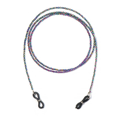 Chaîne de lunettes en argent et hématite mystique