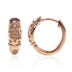 Boucles d'oreilles en or et Diamant rose de France SI1 d'Argyle 