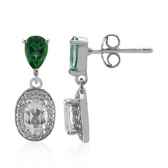 Boucles d'oreilles en argent et Topaze vert papillon