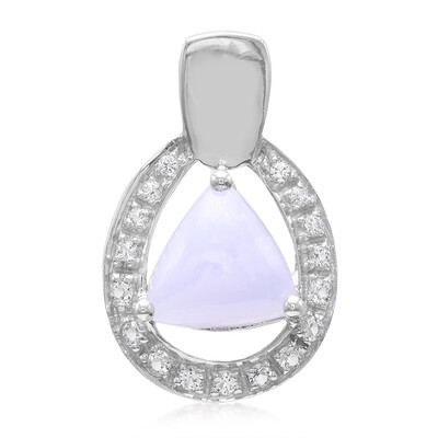 Pendentif en argent et Agate zonée bleue