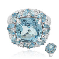 Bague en argent et Topaze bleu ciel