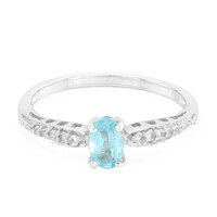 Bague en argent et Apatite bleue