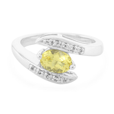 Bague en argent et Béryl jaune