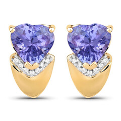 Boucles d'oreilles en or et Tanzanite AAA (AMAYANI)