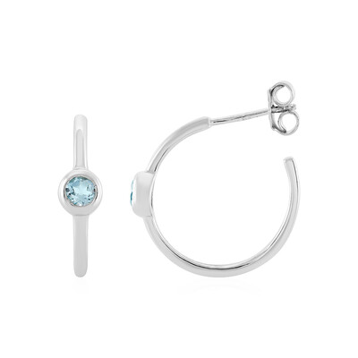 Boucles d'oreilles en argent et Topaze bleu ciel