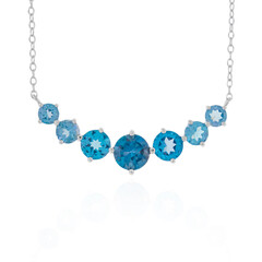 Collier en argent et Topaze bleu de Londres