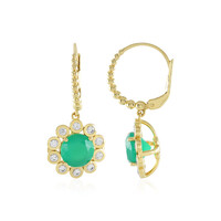 Boucles d'oreilles en argent et Onyx vert
