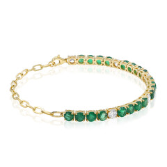 Bracelet en or et Emeraude de Zambie AAA (CIRARI)