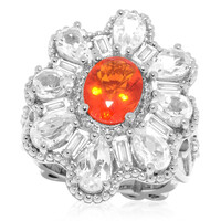 Bague en argent et Opale de Feu du Mexique (Dallas Prince Designs)