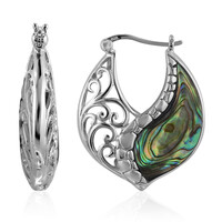 Boucles d'oreilles en argent et Coquillage d'Abalone