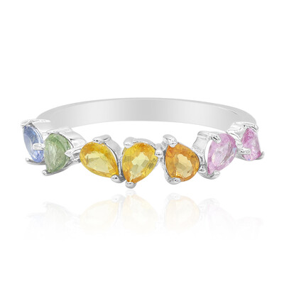 Bague en argent et Saphir parme