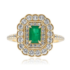 Bague en or et Emeraude de Zambie