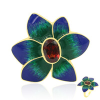 Bague en argent et Grenat du Mozambique