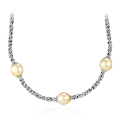 Collier en argent et Perle dorée des mers du Sud Kabira (TPC)