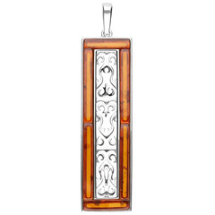 Pendentif en argent et Ambre baltique