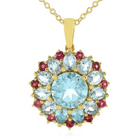 Collier en argent et Topaze bleu ciel