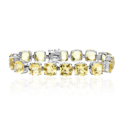 Bracelet en argent et Citrine jaune citron