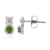 Boucles d'oreilles en argent et Zircon de Ceylan vert
