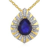 Collier en argent et Saphir bleu de Madagascar