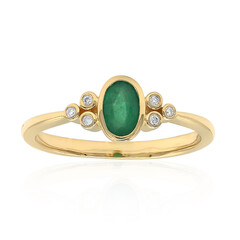 Bague en or et Emeraude de Zambie AAA