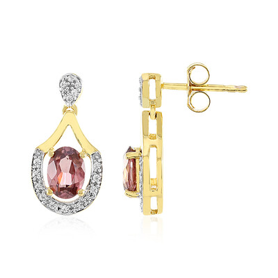 Boucles d'oreilles en argent et Zircon rose