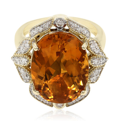 Bague en or et Citrine mandarine