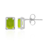 Boucles d'oreilles en argent et Opale verte du Brésil