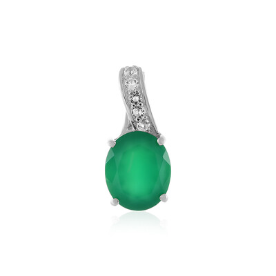 Pendentif en argent et Onyx vert