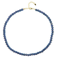 Collier en argent et Perle de lave bleu roi