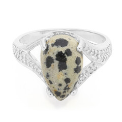 Bague en argent et Jaspe Dalmatien